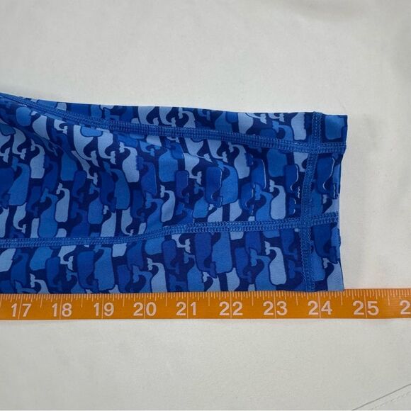 Vineyard Vines Blue Whale Print Performance Leggings Size S Pocket Gym Active - Picture 8 of 11